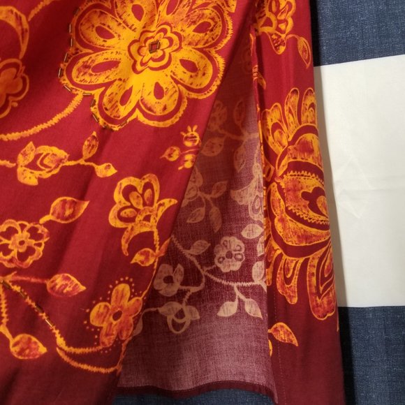 R&K ORIGINALS PETITE ORANGE BRICK MAXI SLEEVELESS SUNDRESS - Picture 7 of 11